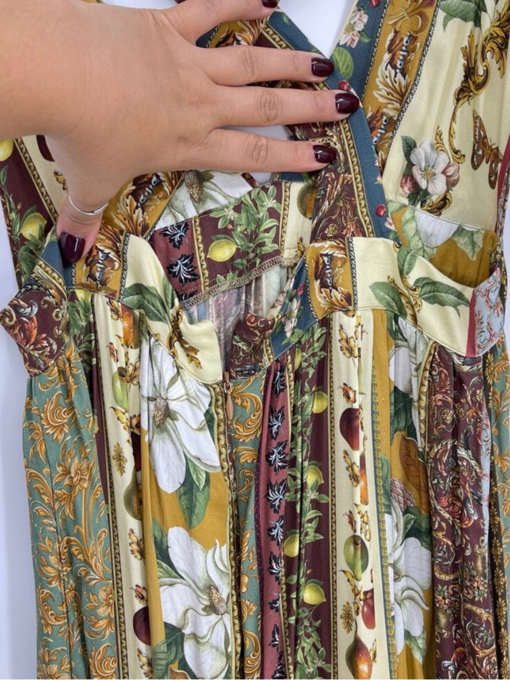 GORGEOUS AGUA BENDITA EVERGREEN STORY NATURALIA MAXI DRESS M - Picture 13 of 14